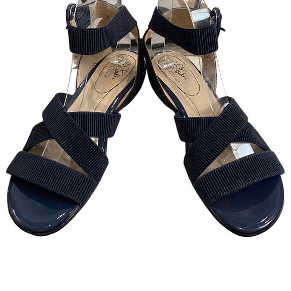 LIFE STRIDE Temple Women's Navy Ankle Strap Sandals NEW 8 8W - Picture 3 of 6